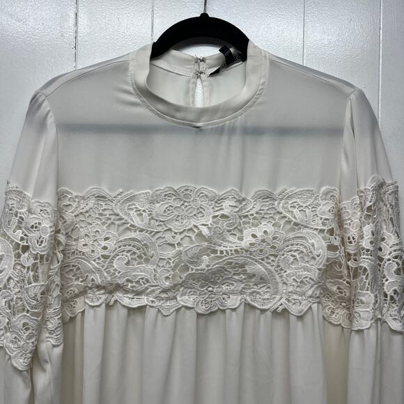 Express Crochet Office Workwear Party Cocktail Elegant Womens Top Size Large - Picture 3 of 11